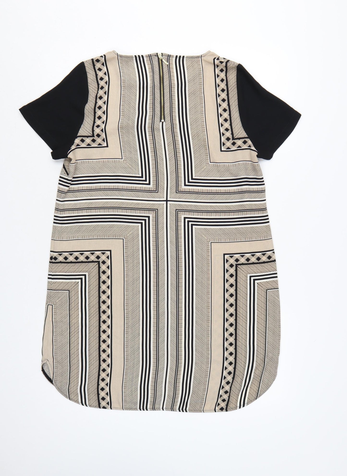 Marks and Spencer Women Beige Geometric Shift Dress Size 12