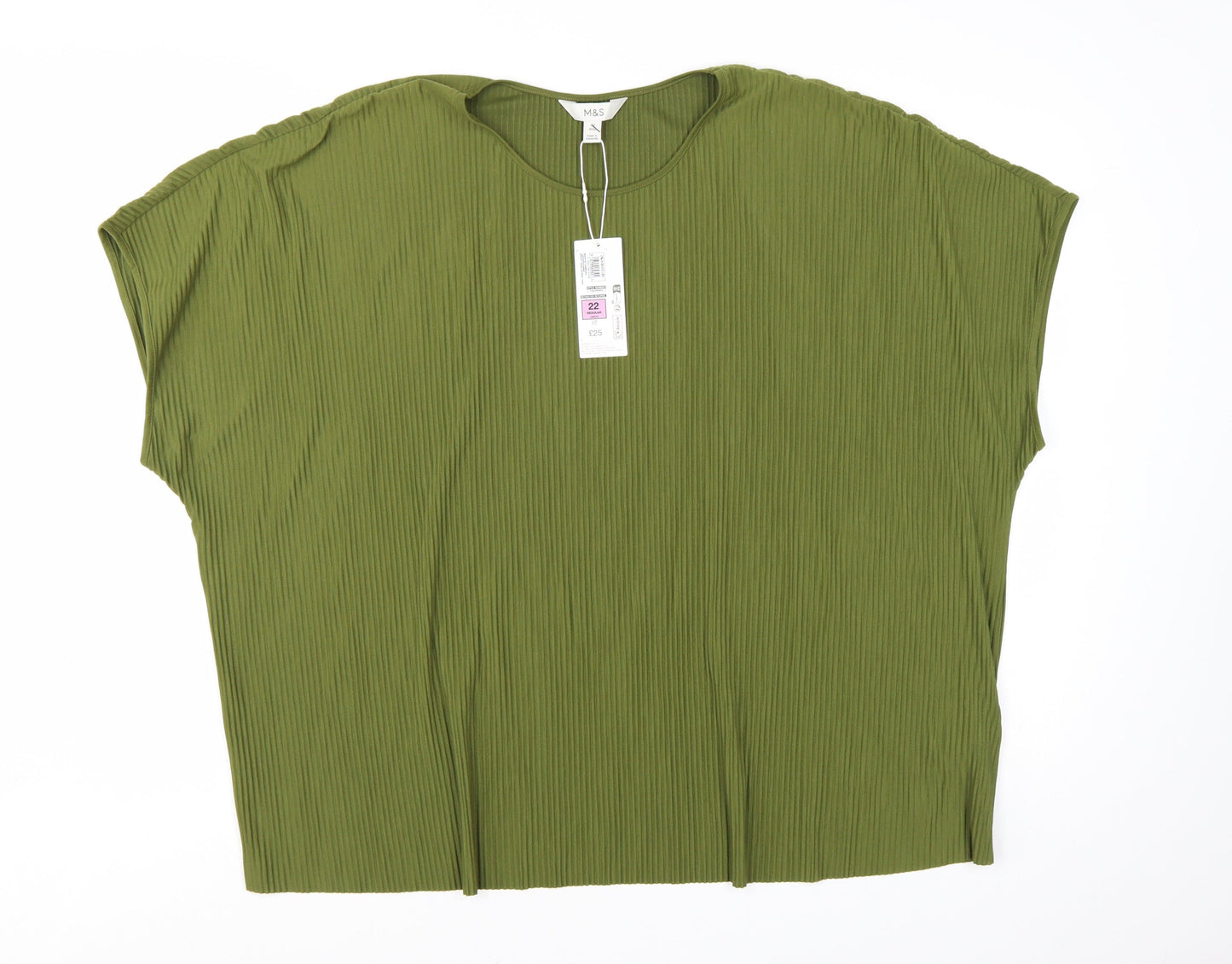 Marks and Spencer Women’s Green Size 22 Basic Jersey Blouse Top