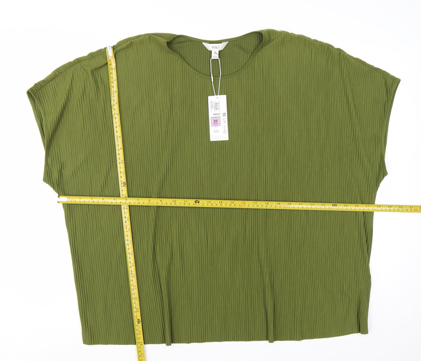Marks and Spencer Women’s Green Size 22 Basic Jersey Blouse Top