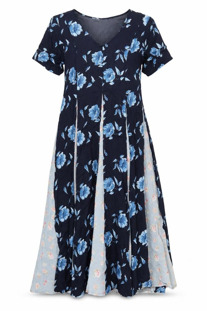 Phool Women’s Multicoloured Floral Midi A-Line Cotton Dress Size 10