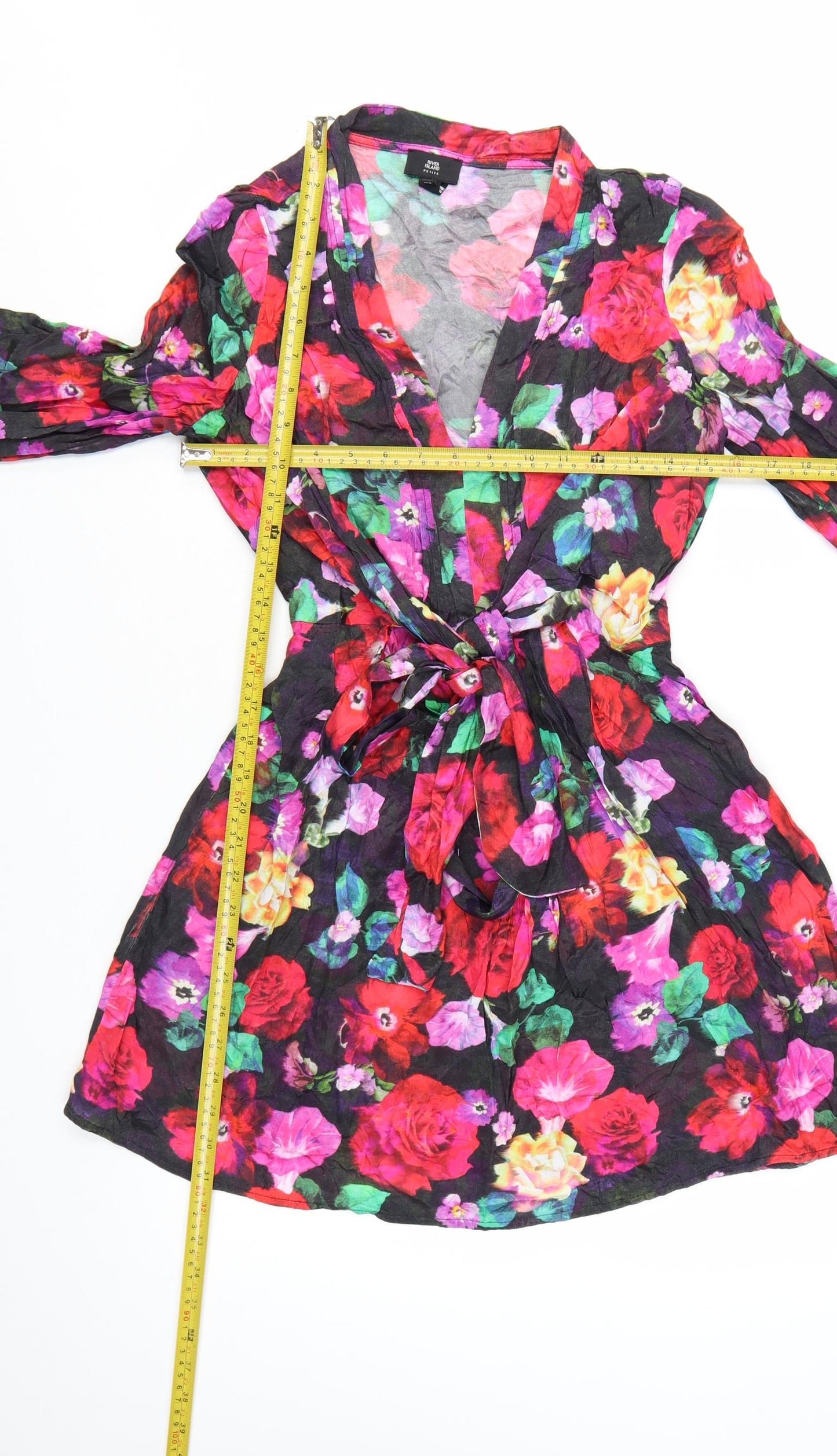 River Island Women’s Petite Floral Wrap Mini Dress Size 6