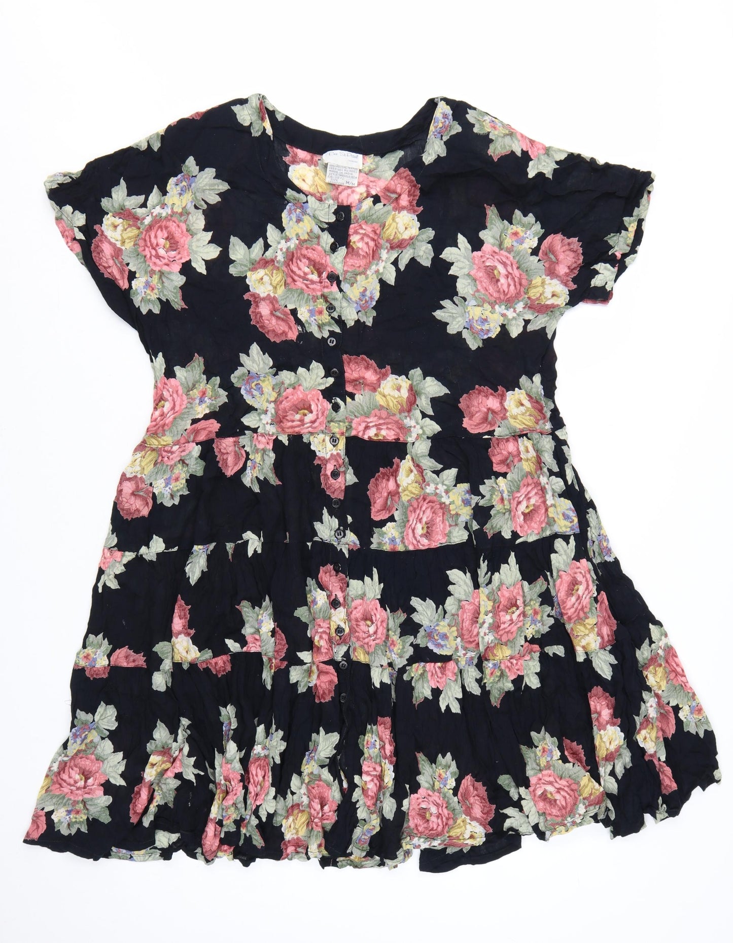 Rue St. Paul Women’s Multicoloured Floral Rayon A-Line Dress M