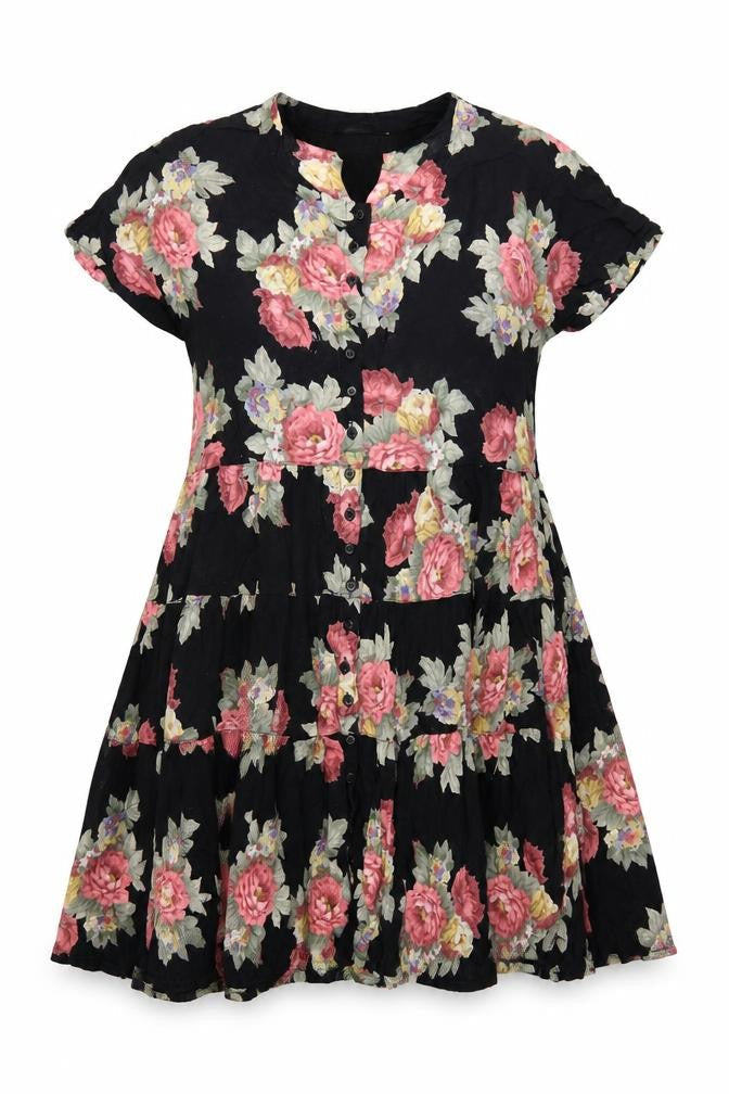 Rue St. Paul Women’s Multicoloured Floral Rayon A-Line Dress M