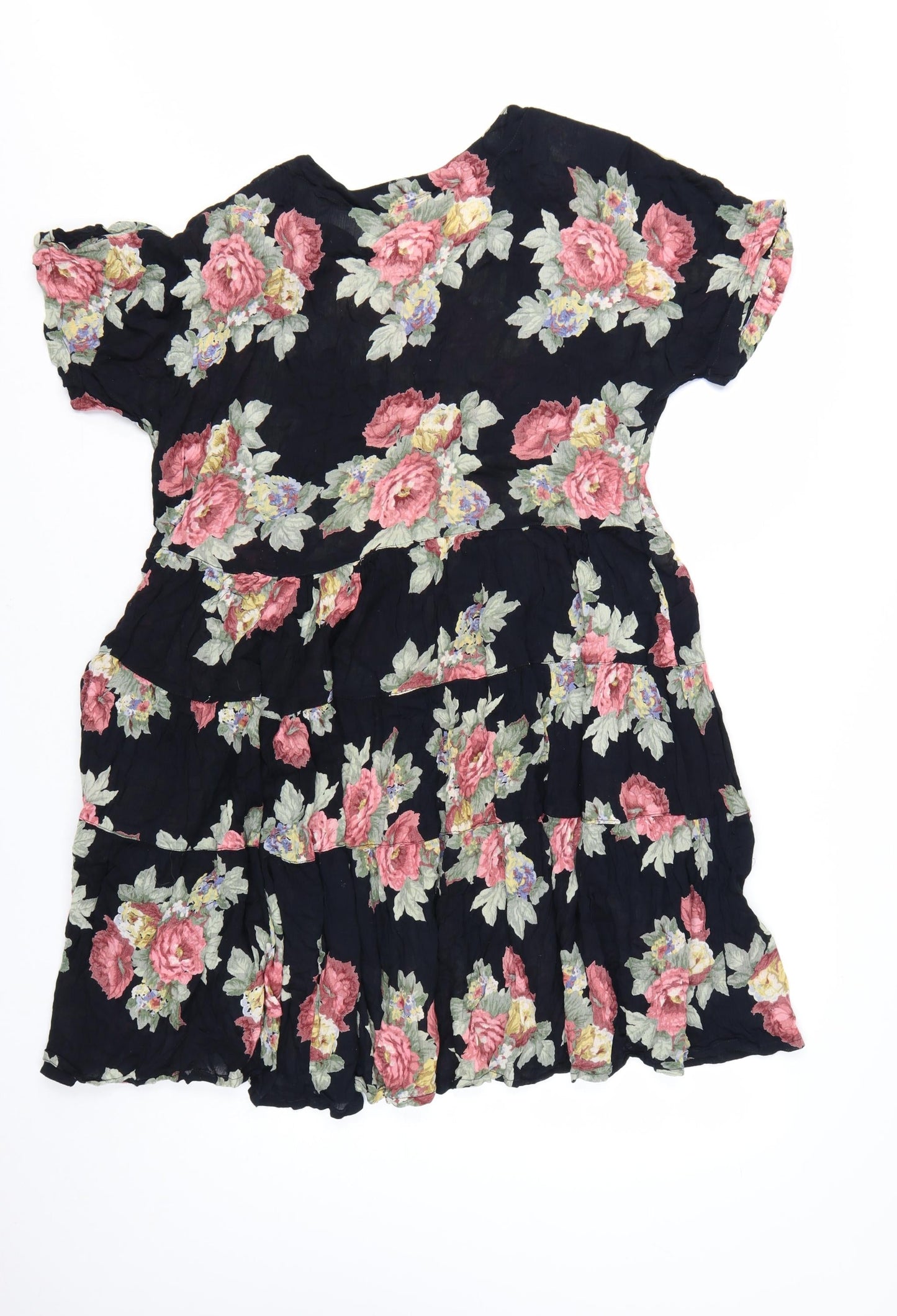 Rue St. Paul Women’s Multicoloured Floral Rayon A-Line Dress M