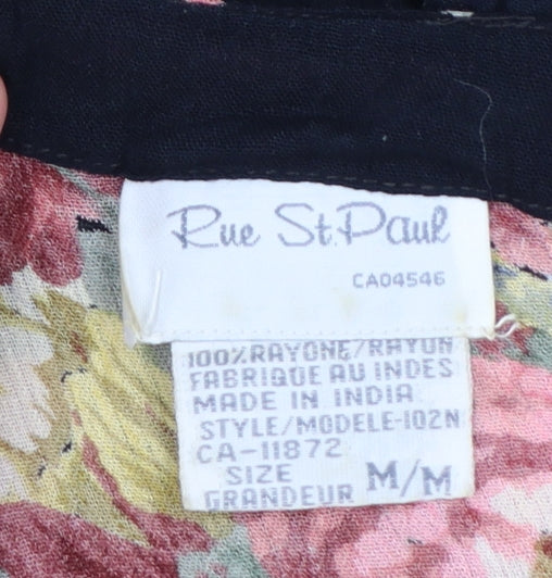 Rue St. Paul Women’s Multicoloured Floral Rayon A-Line Dress M