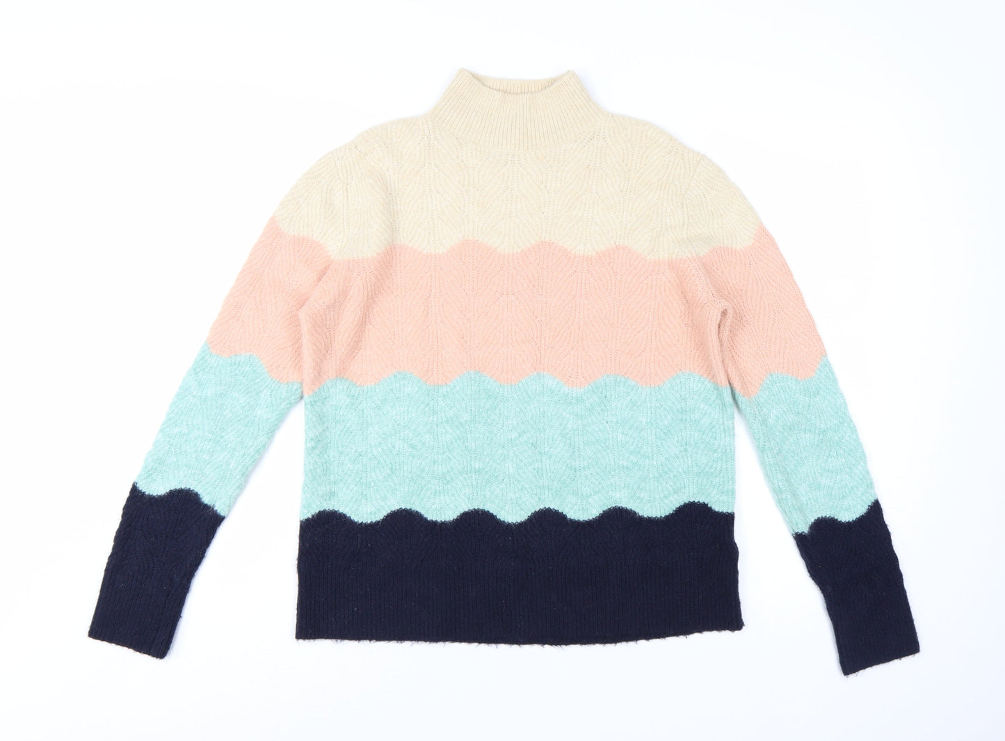 Oasis Women’s Multicoloured High Neck Cable Knit Jumper M