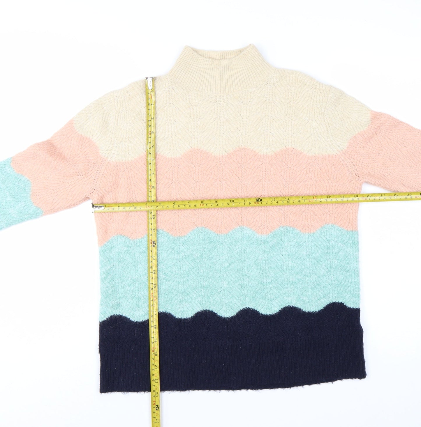 Oasis Women’s Multicoloured High Neck Cable Knit Jumper M