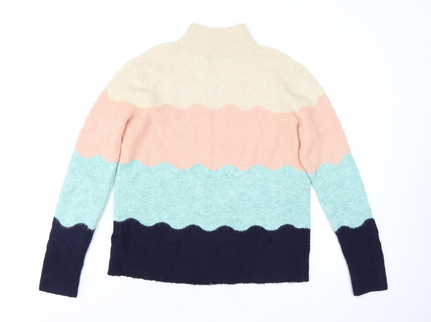 Oasis Women’s Multicoloured High Neck Cable Knit Jumper M
