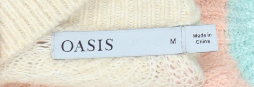 Oasis Women’s Multicoloured High Neck Cable Knit Jumper M