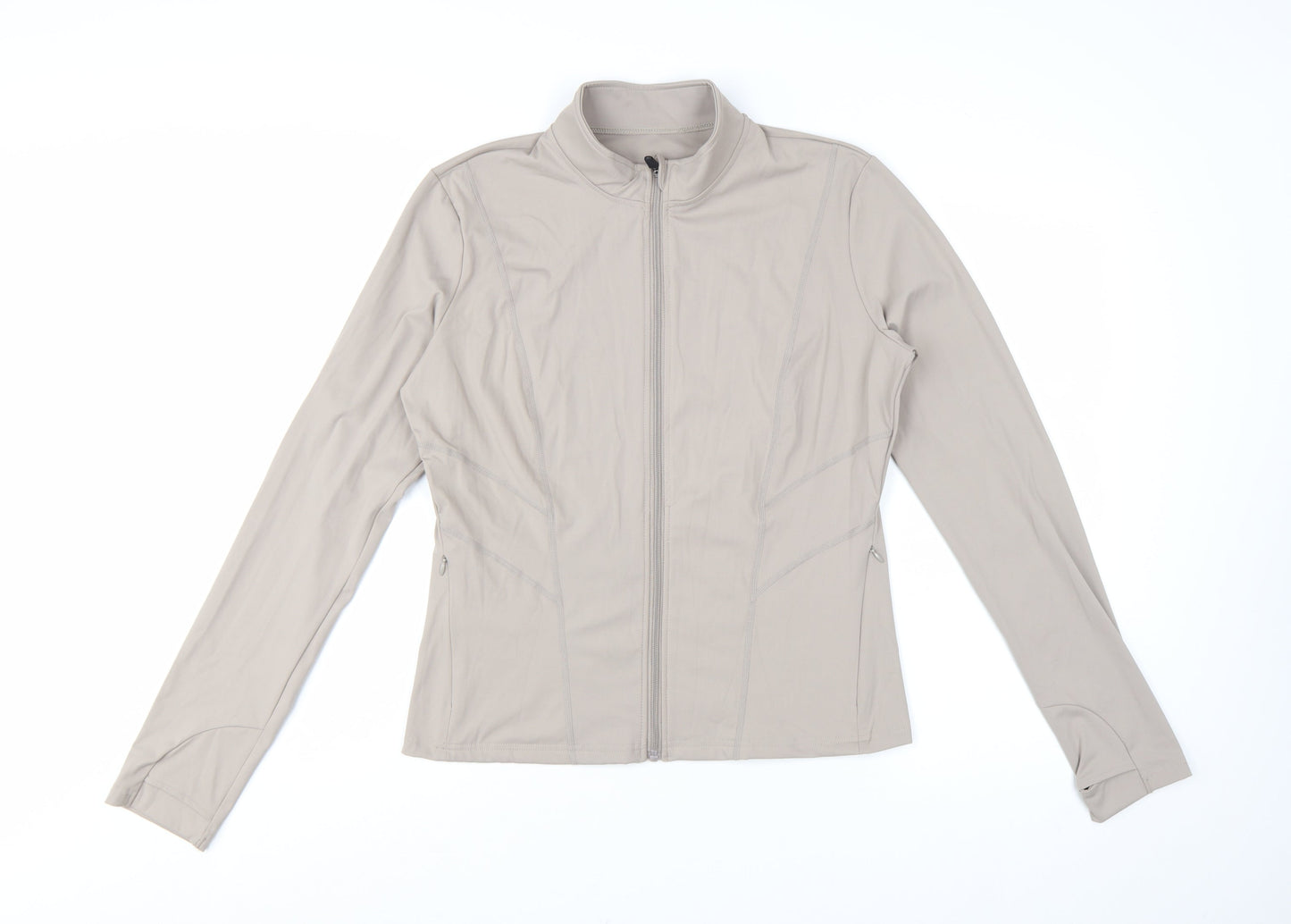 RAPBIN Women's Beige XL Full Zip Lightweight Active Track Jacket
