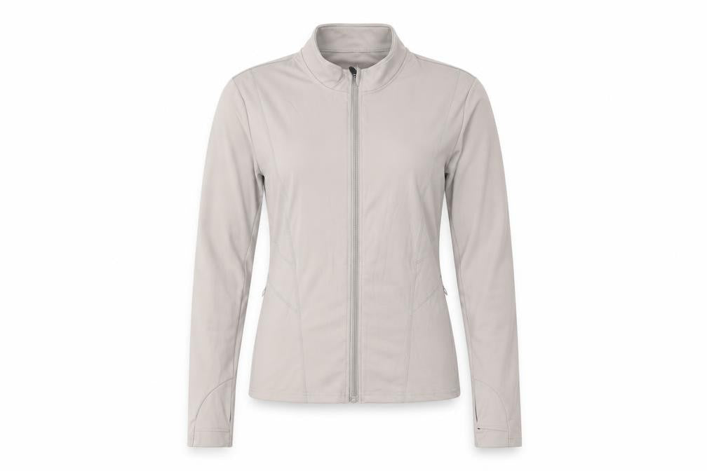 RAPBIN Women's Beige XL Full Zip Lightweight Active Track Jacket