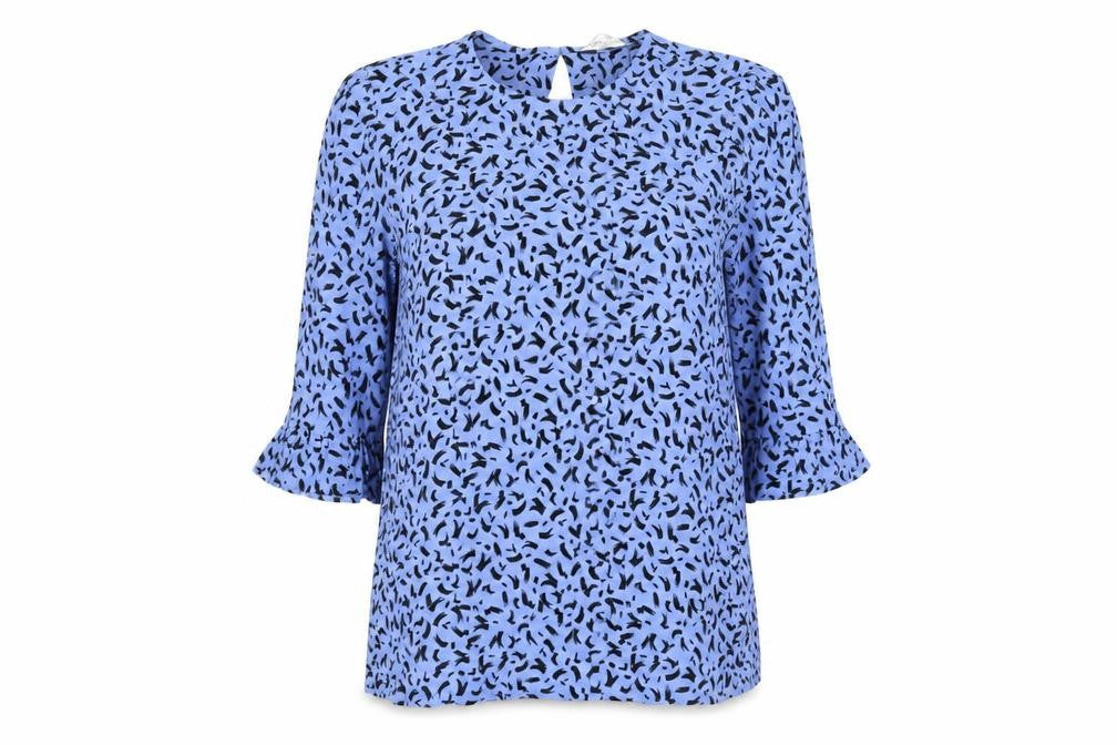 Marks & Spencer Women’s Blue Animal Print Viscose Tunic Blouse Size 8