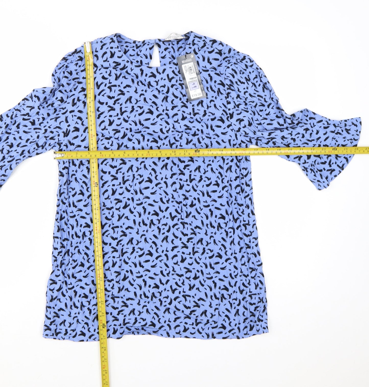 Marks and Spencer Women’s Blue Animal Print Viscose Tunic Blouse Size 8