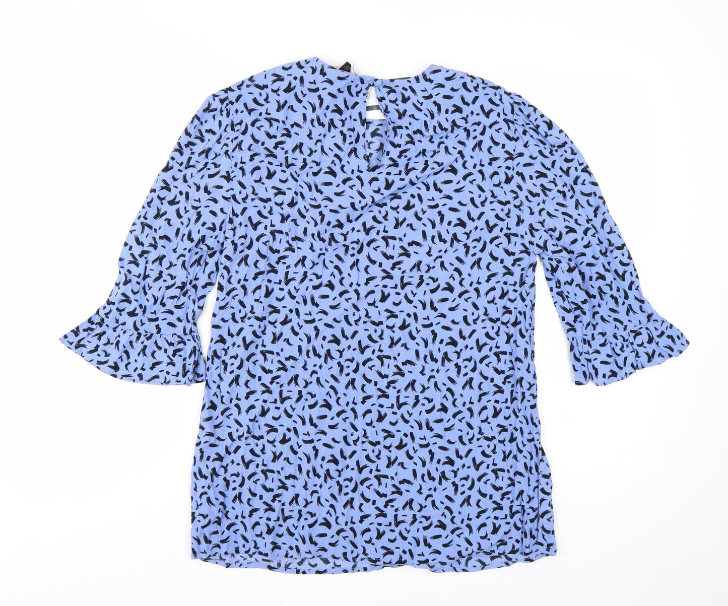 Marks and Spencer Women’s Blue Animal Print Viscose Tunic Blouse Size 8