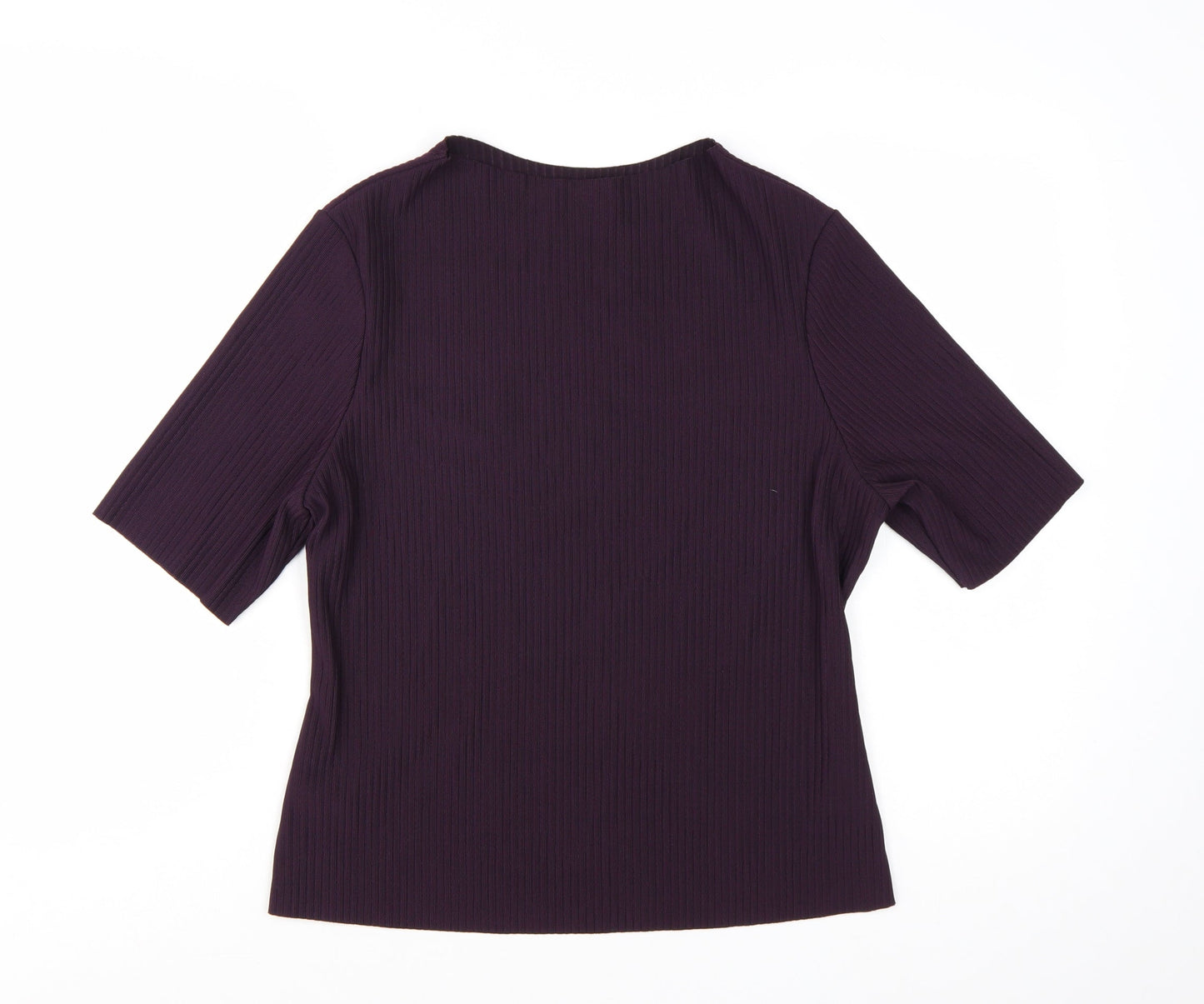 Marks and Spencer Women's Purple Short Sleeve Stretch Jersey Top Size 16
