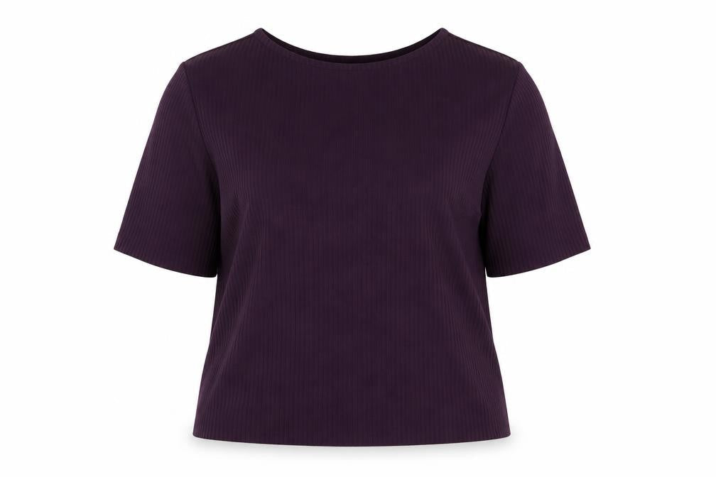 Marks & Spencer Women's Purple Short Sleeve Stretch Jersey Top Size 16
