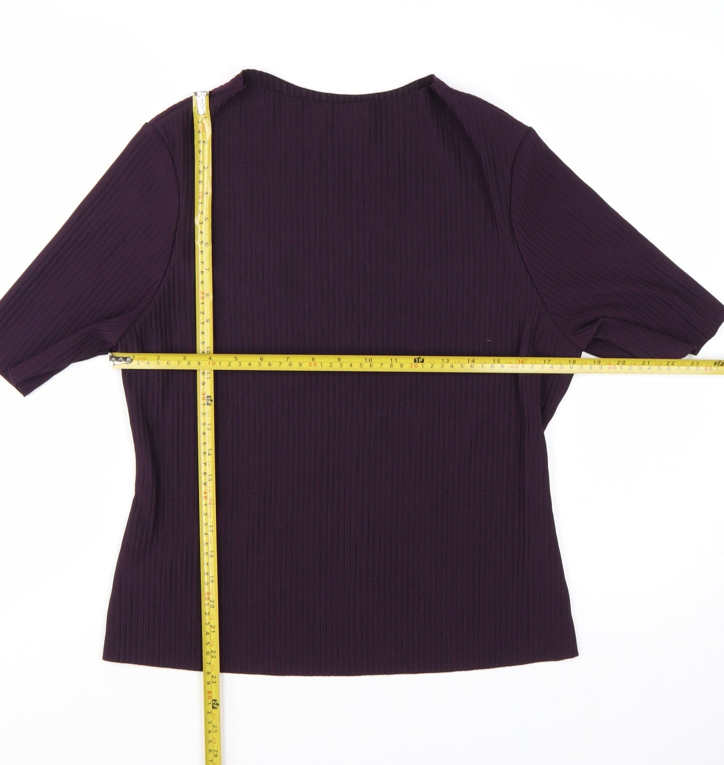 Marks and Spencer Women's Purple Short Sleeve Stretch Jersey Top Size 16