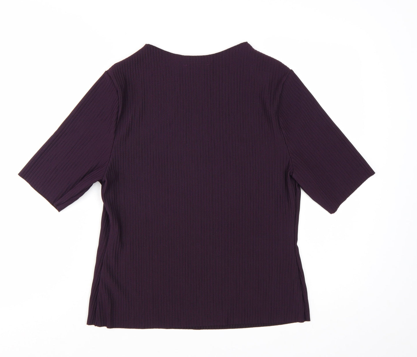 Marks and Spencer Women's Purple Short Sleeve Stretch Jersey Top Size 16