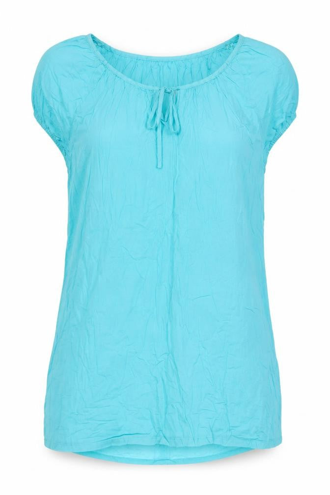 Marks & Spencer Women Blue Cotton Crinkle Short Sleeve Shift Dress UK 14