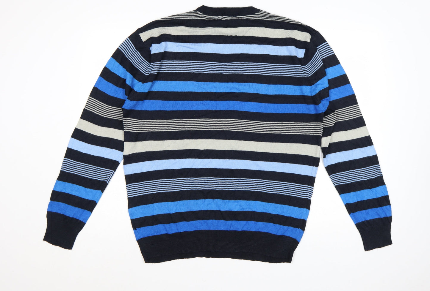 Pierre Cardin Men's Multicoloured Striped Crew Neck Jumper L