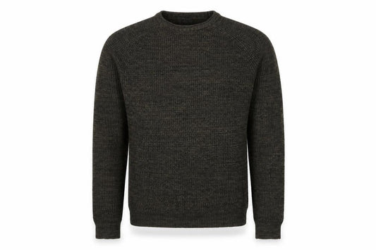Front view of Red Herring Men's Brown Chunky-Knit Crew Neck Jumper, size M