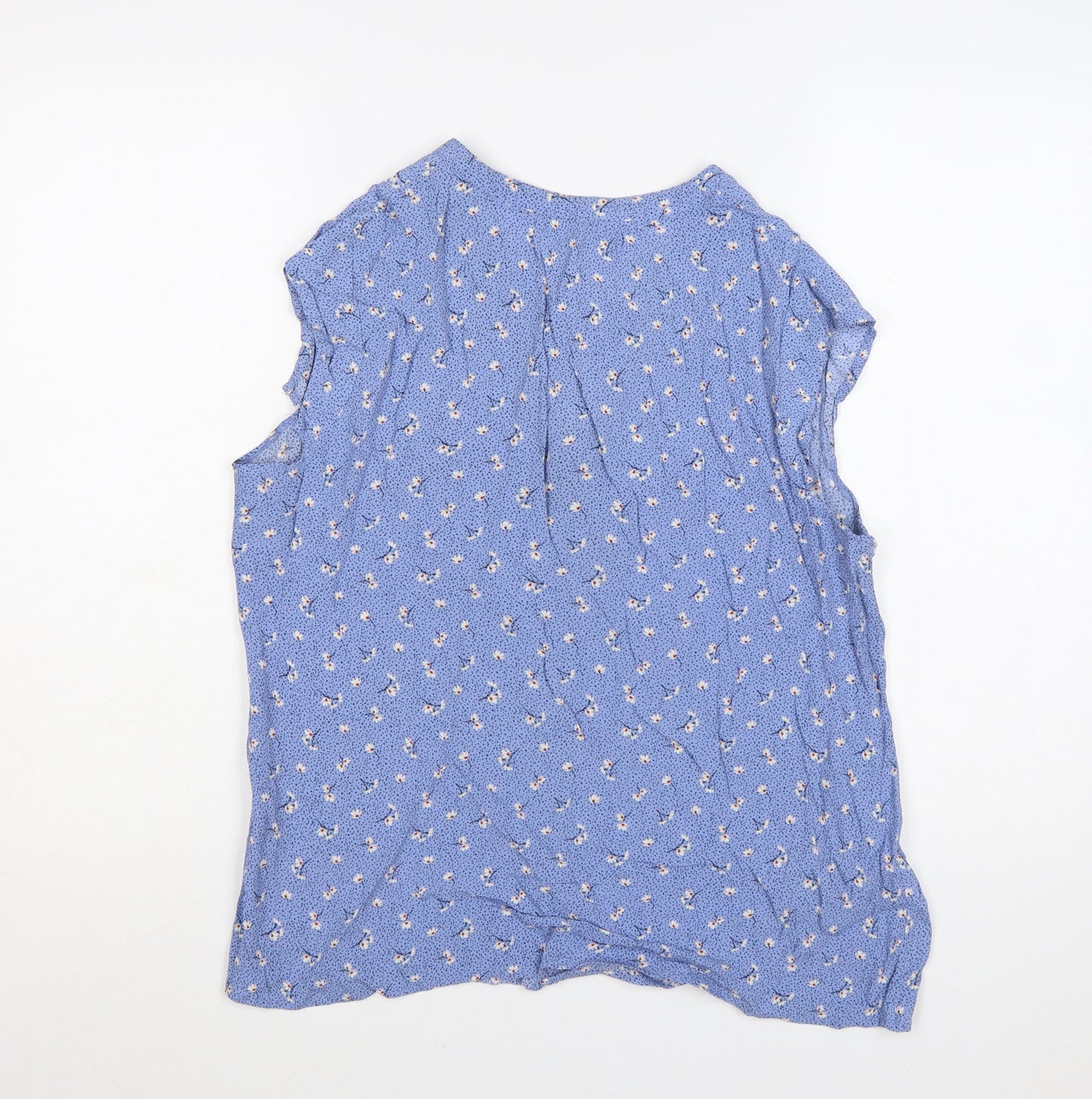 Crew Clothing Company Women’s Blue Floral Sleeveless Tunic Blouse Size 14