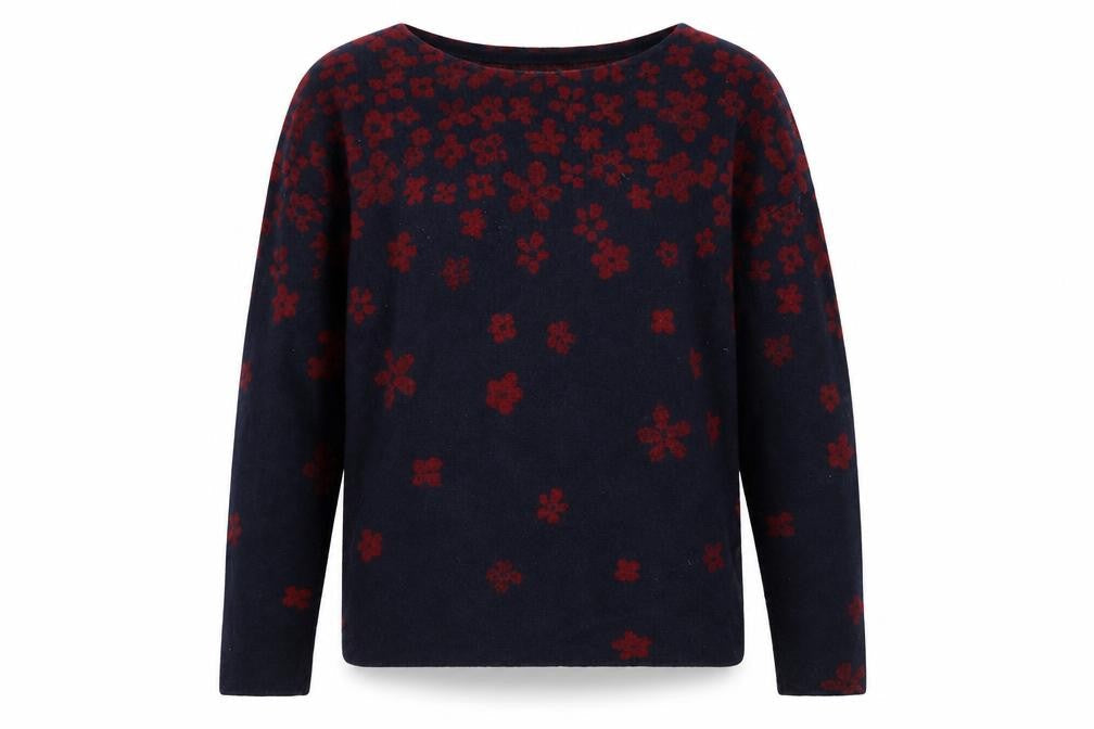 Cynthia Rowley Women's Blue Floral Knit Jumper Size M