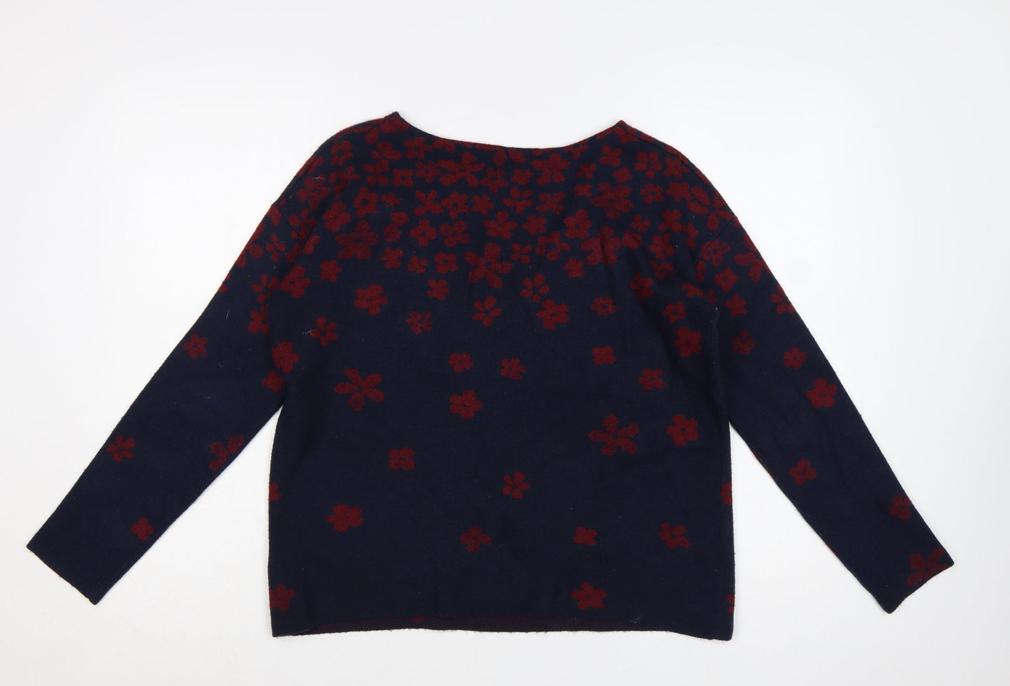 Cynthia Rowley Women's Blue Floral Knit Jumper Size M