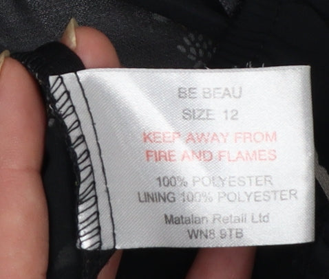 Be Beau Women's Black Floral One Shoulder Blouse Size 12