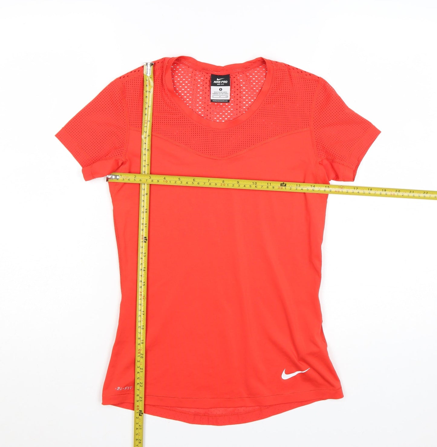 Nike Pro Dri-FIT Women's Red Slim Fit Active T-Shirt Size S