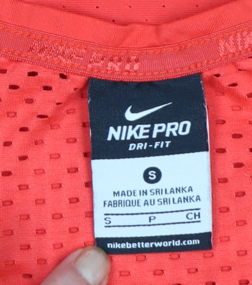 Nike Pro Dri-FIT Women's Red Slim Fit Active T-Shirt Size S