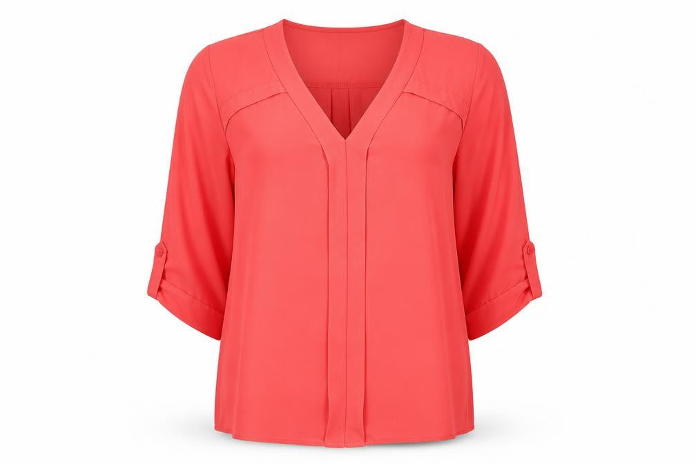 Dorothy Perkins Women’s Pink V-Neck Tunic Blouse UK 12
