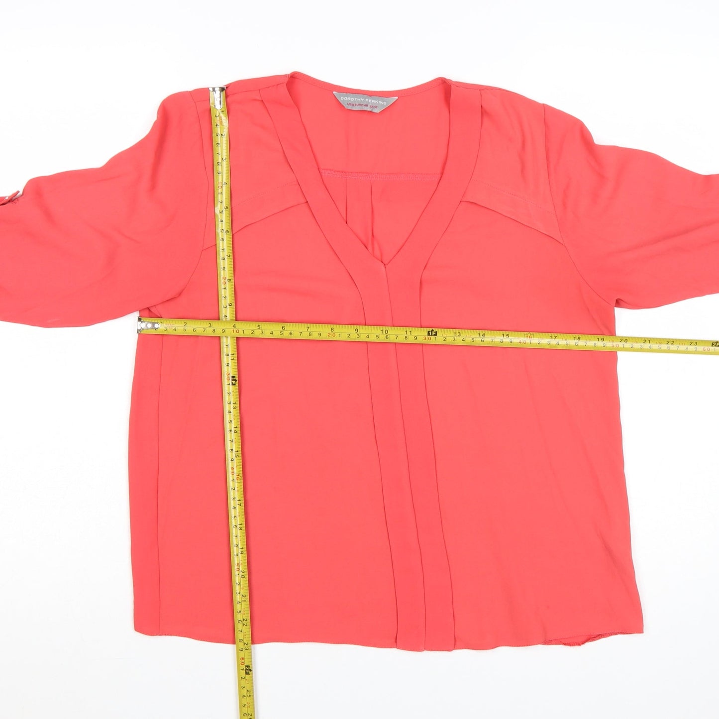 Dorothy Perkins Women’s Pink V-Neck Tunic Blouse UK 12