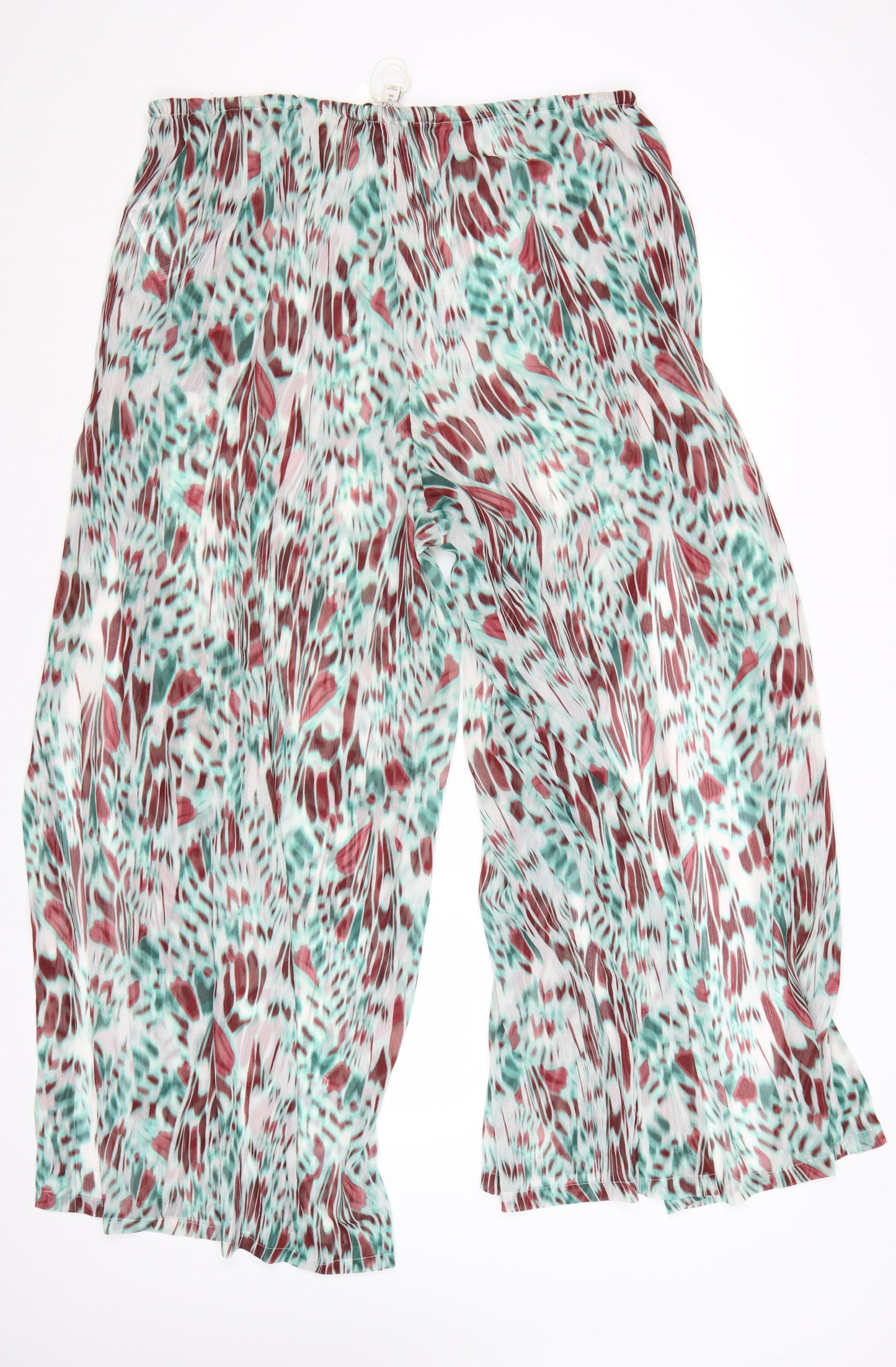 Marks and Spencer Women’s Multicoloured Size 20 Cropped Wide-Leg Trousers