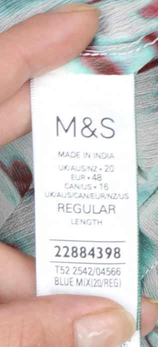 Marks and Spencer Women’s Multicoloured Size 20 Cropped Wide-Leg Trousers