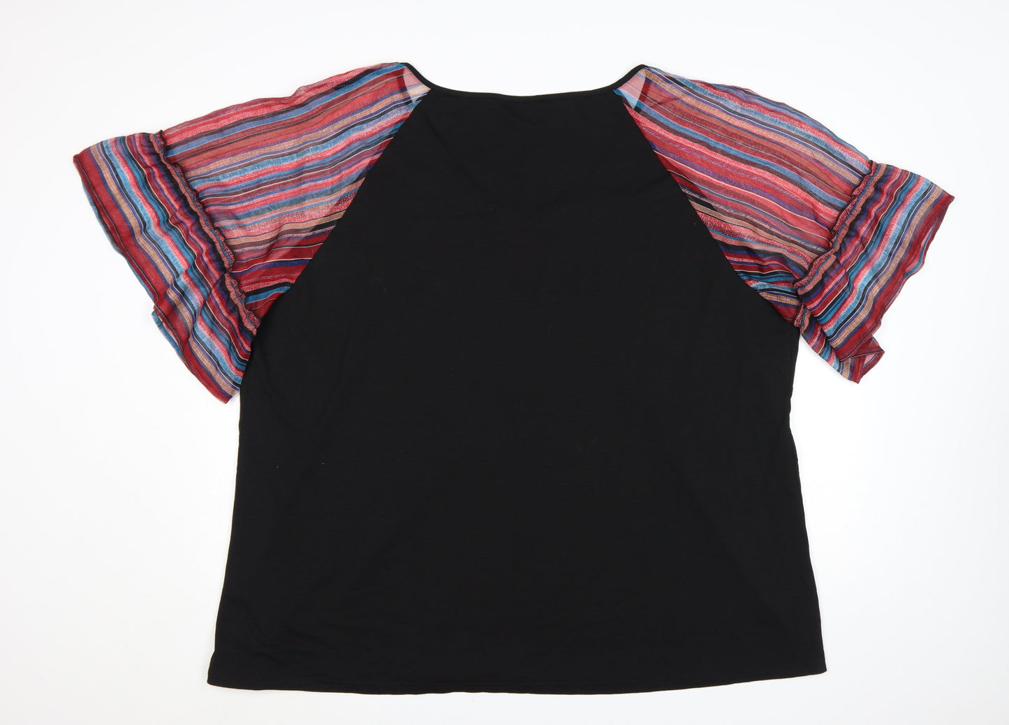 Bloomchic Women’s Black Plus Size 30 Flutter Sleeve Tunic Blouse