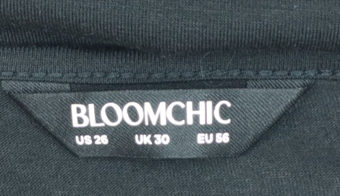 Bloomchic Women’s Black Plus Size 30 Flutter Sleeve Tunic Blouse