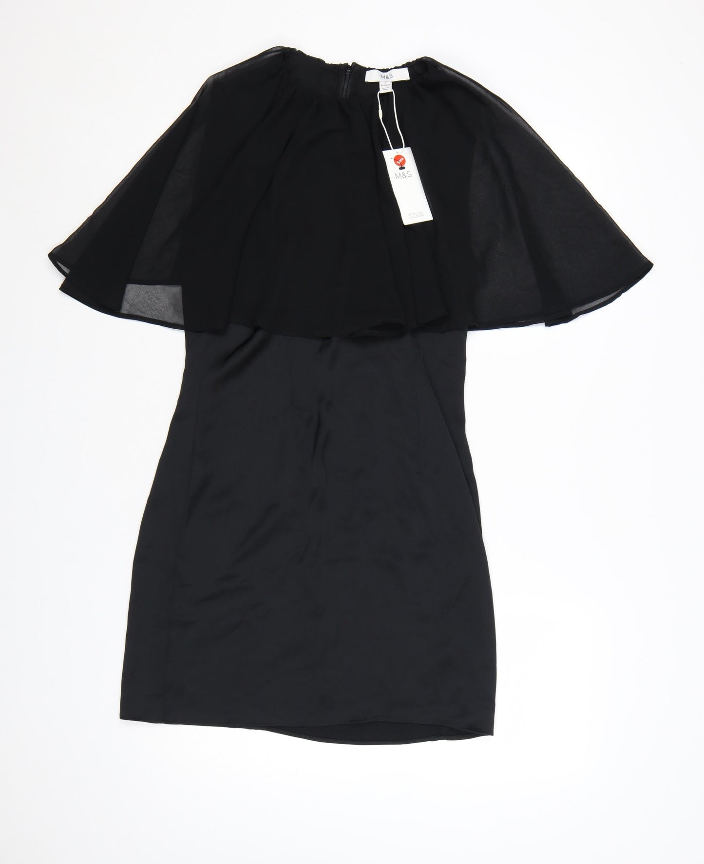 Marks and Spencer Women’s Black Size 8 Sheath Cape Dress