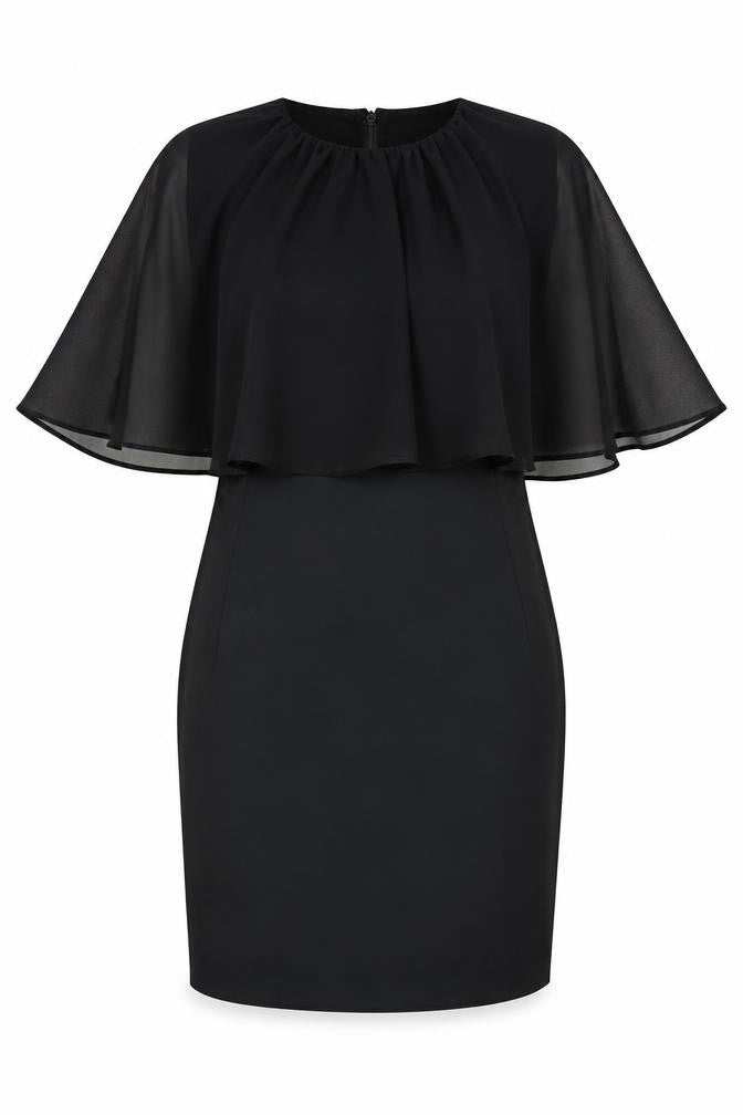 Marks & Spencer Women’s Black Size 8 Sheath Cape Dress