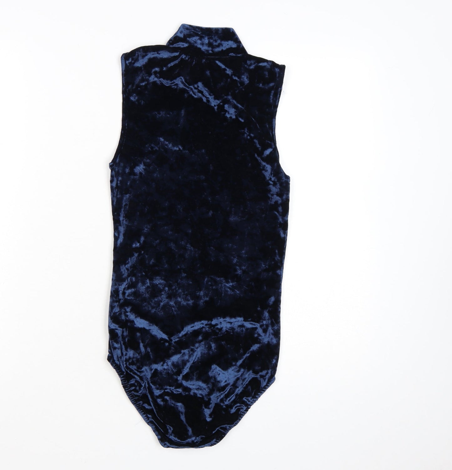 Ayanapa Women Navy Blue Velvet Sleeveless Bodysuit Size 10