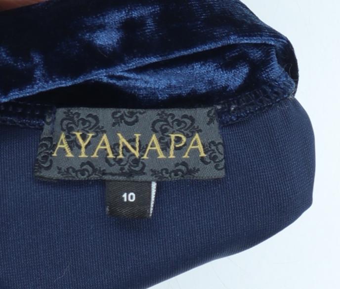 Ayanapa Women Navy Blue Velvet Sleeveless Bodysuit Size 10