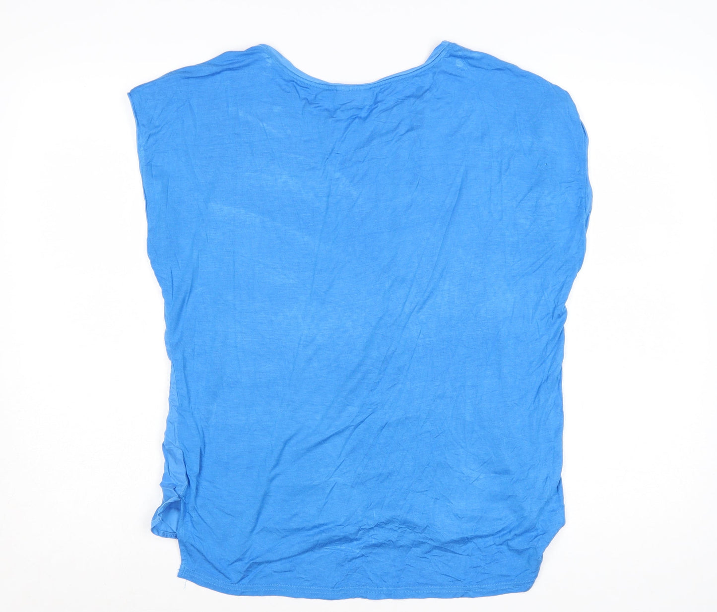 YAYA Women Blue Size 12 Basic Scoop Neck Sleeveless T-Shirt
