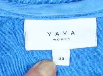 YAYA Women Blue Size 12 Basic Scoop Neck Sleeveless T-Shirt
