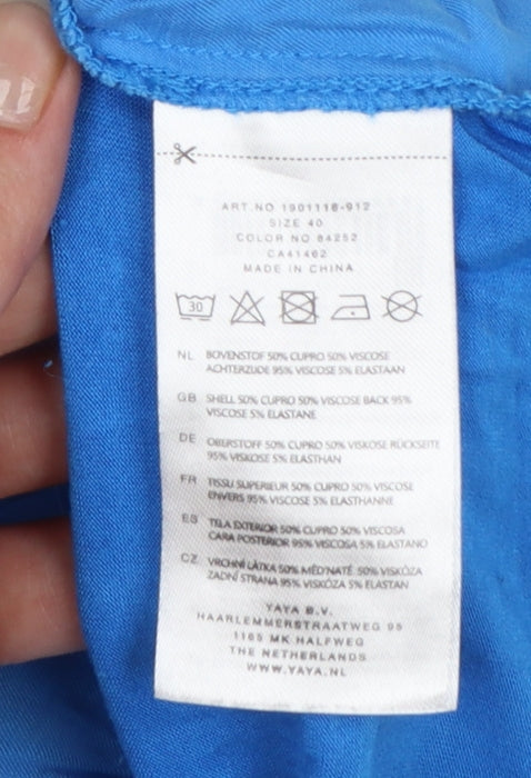 YAYA Women Blue Size 12 Basic Scoop Neck Sleeveless T-Shirt
