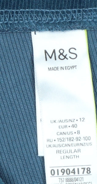 Marks and Spencer Women Petrol Green Velour Leggings UK 12 Regular