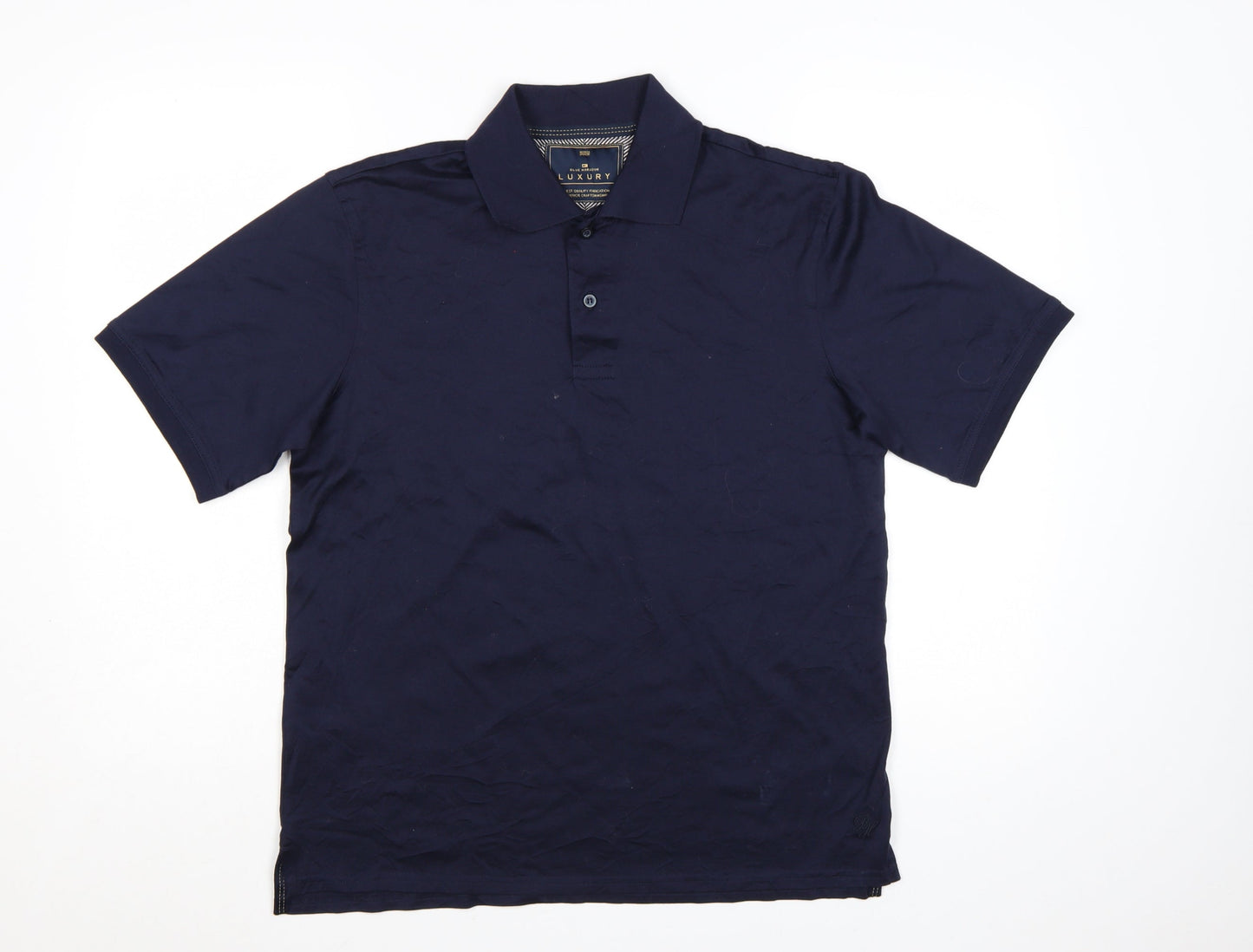 Marks and Spencer Blue Harbour Luxury Men's Navy Blue Cotton Polo Shirt S