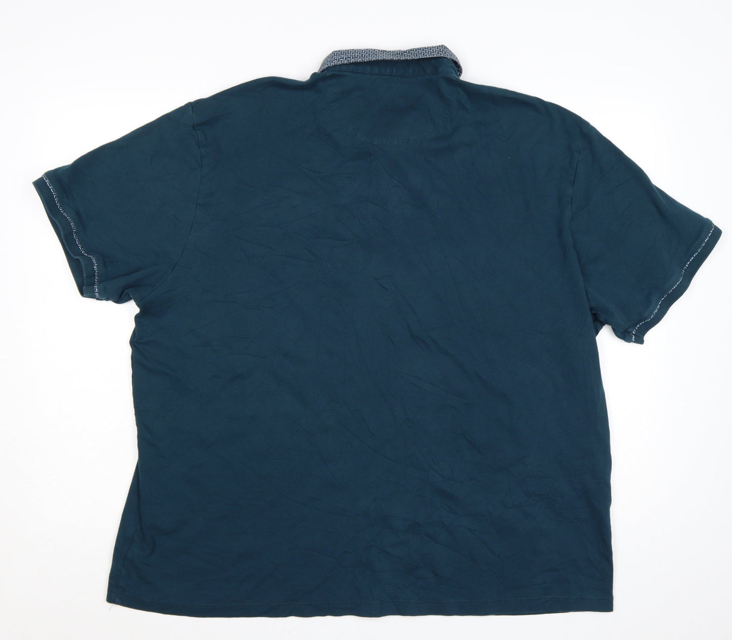 Next Men's Blue 3XL Short Sleeve Cotton Polo Shirt