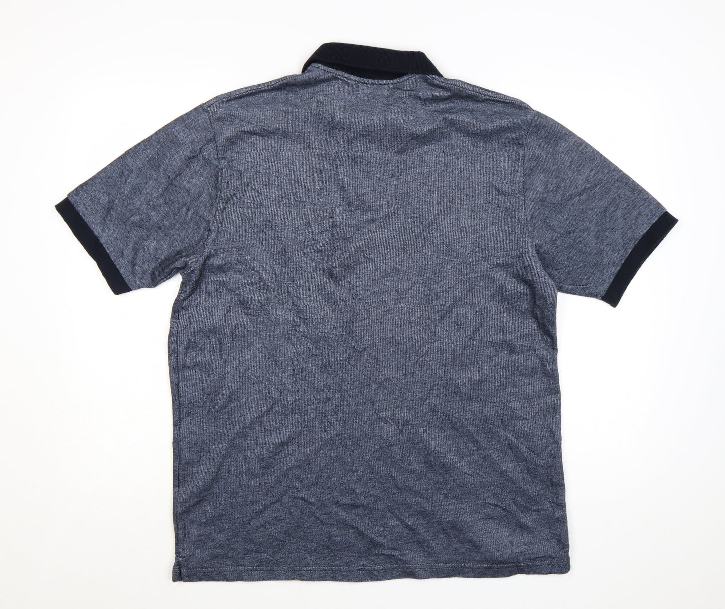 Marks and Spencer Blue Harbour Men's Blue Cotton Polo Shirt Medium