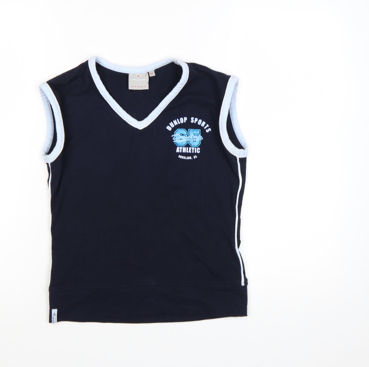 Dunlop Women’s Blue Sleeveless V-Neck Sport Tank Top Size 10