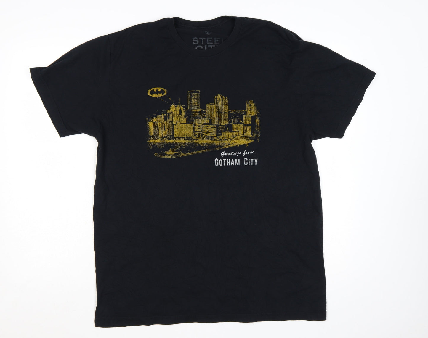 Steel City Cotton Works Men's Black XL Batman Gotham City Graphic T-Shirt